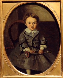 フランソワ・ロベールの息子で、コローの友人であったモーリス・ロベール（1853-1925）の肖像 カミーユ・コロー（1796-1875）の絵画 1857年 日。0,29x0,23 m 作： Jean Baptiste Camille Corot