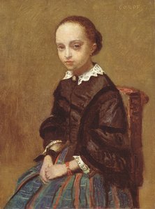 少女の肖像1857-58 作： Jean Baptiste Camille Corot