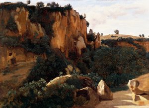 チヴィタ カステリャーナのロッキー フォレスト バレー 作： Jean Baptiste Camille Corot