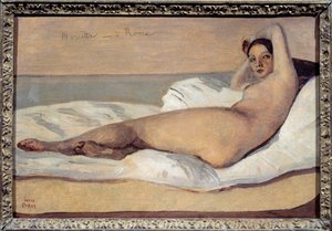 ローマのオダリスク。マリエッタ。カミーユ・コロー（1796-1875）の絵