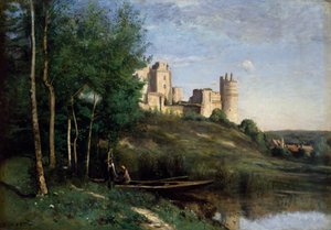 シャトー・ド・ピエールフォンの遺跡 作： Jean Baptiste Camille Corot