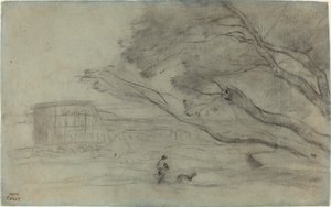 お土産: コロッセオのあるローマの風景 作： Jean Baptiste Camille Corot