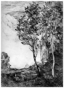 お土産ディタリー、c1815-1865、1924 作： Jean Baptiste Camille Corot
