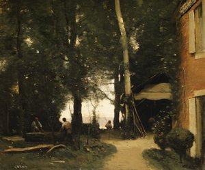 コンフランのセーヌ川岸、1865-70年頃。 作： Jean Baptiste Camille Corot