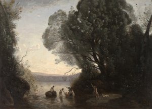 ダイアナの浴場（ル・ベイン・ド・ダイアン）、1855年頃（キャンバスに油彩） 作： Jean Baptiste Camille Corot