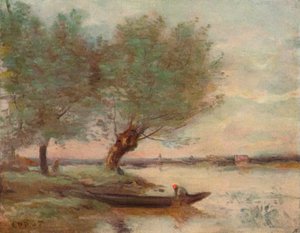 ボートマン、1806-1875、1906-7。 作： Jean Baptiste Camille Corot