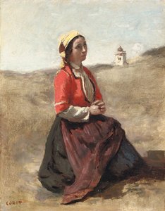 祈りのブルトン、 作： Jean Baptiste Camille Corot