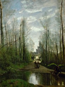 ボーヴェ近くのマリッセル教会 作： Jean Baptiste Camille Corot