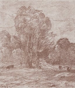 牛の憩いの場 Le Dormoir des vâches, 1871年。 作： Jean Baptiste Camille Corot