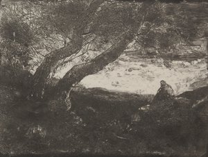 ドリーマー、元の印象1854、1921年に印刷されました。 作： Jean Baptiste Camille Corot