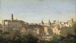 ローマのファルネーゼ庭園から見たフォーラム 作： Jean Baptiste Camille Corot