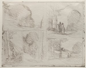 ペリクレスの庭。 画家の小道; 走り書き; 大きな木こり; ヘンリー8世の塔 作： Jean Baptiste Camille Corot