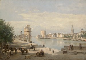 ラ・ロシェルの港 作： Jean Baptiste Camille Corot