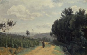 セーヴルの丘、トロヨンの道 作： Jean Baptiste Camille Corot