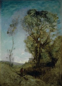 松の背後にあるイタリアの別荘、1855-65