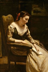 手紙、1865年頃（木の油） 作： Jean Baptiste Camille Corot
