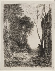 小さな羊飼い 作： Jean Baptiste Camille Corot