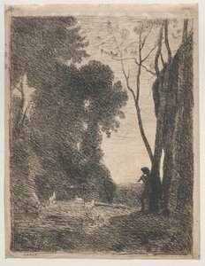 小さな羊飼い 作： Jean Baptiste Camille Corot