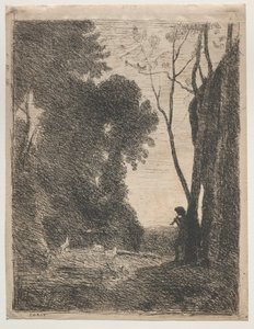 リトルシェパード、1855年。 作： Jean Baptiste Camille Corot