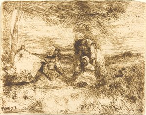 リトルシスター 作： Jean Baptiste Camille Corot