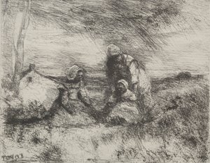 1921年に印刷されたリトルシスター、オリジナルの印象1854。 作： Jean Baptiste Camille Corot