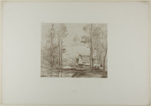 ドゥエーの近く、クインシーの風車 作： Jean Baptiste Camille Corot