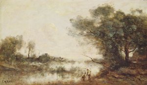 池（キャンバスに油彩） 作： Jean Baptiste Camille Corot