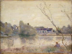 ヴィラダヴレイの池、1865年 作： Jean Baptiste Camille Corot
