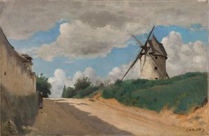 風車、1835～1840年頃。 作： Jean Baptiste Camille Corot