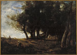 「ウッド・ギャザラーズ」、1875年。 作： Jean Baptiste Camille Corot