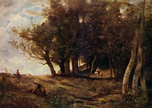 ウッドギャザラー、c1843 作： Jean Baptiste Camille Corot