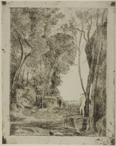若い羊飼い、最初のプレート 作： Jean Baptiste Camille Corot