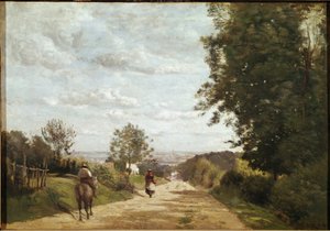 セーヴルへの道（油彩・キャンバス 作： Jean Baptiste Camille Corot