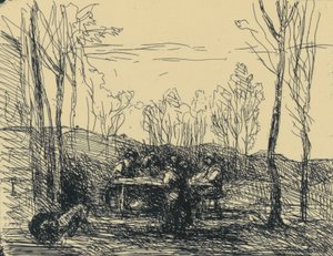 クレリエールの夕べ 作： Jean Baptiste Camille Corot