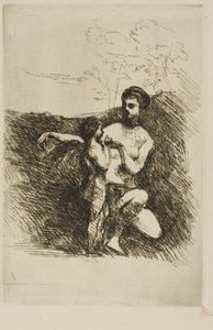 キューピッドの翼を切るヴィーナス、2枚目 作： Jean Baptiste Camille Corot