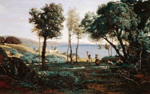 ナポリの近くで見る 作： Jean Baptiste Camille Corot