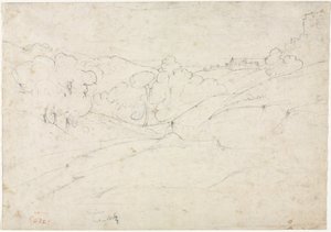 マリノの眺め (直角) 作： Jean Baptiste Camille Corot