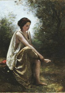 傷ついたエウリディーチェ 作： Jean Baptiste Camille Corot