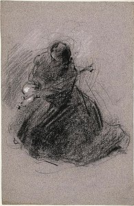 聖フランチェスコ（レクト）、二人の人物（裏面） 作： Jean Baptiste Carpeaux