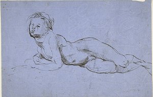 リクライニングする少年 作： Jean Baptiste Carpeaux