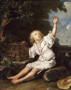 空の鳥かごを持つ少年 作： Jean Baptiste Charpentier