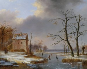 凍った川でスケート 作： Jean Baptiste Coene