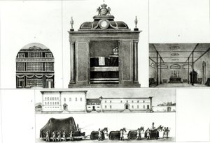レオポルド皇帝の葬列と記念碑、「絵画と歴史へのブラジルへの旅」より、 作： Jean Baptiste Debret