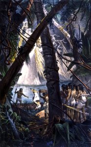 アマゾンの森に生息するゴヤナインディアン。 リトグラフ 1839 作： Jean Baptiste Debret