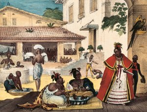 女性 グアラニー族 ジプシーの家の内部（ブラジル 作： Jean Baptiste Debret