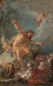 砂漠で説教する洗礼者聖ヨハネ、175864年。 作： Jean Baptiste Deshays