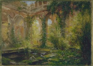 コンプト宮廷の廃墟：祝祭の間、1875年頃（油彩） 作： Jean Baptiste Edmond Allouard