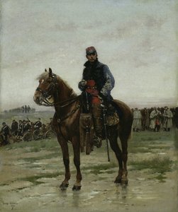 A Mounted Officer, 1877年。 作： Jean Baptiste Edouard Detaille