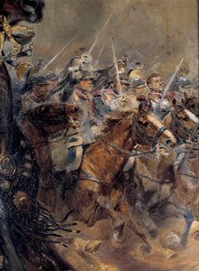 ナポレオン戦争：「7月6日にワグラムで戦死したアントワーヌ・シャルル・コント・ド・ラサール将軍（1775-1809）の最後の攻撃 作： Jean Baptiste Edouard Detaille