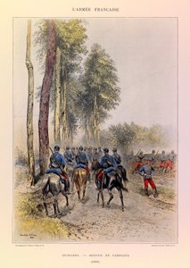 Edouard Detaille（1848-1912）が描いたジュール・リシャール大尉のフランス軍の種類と制服：Hussards; Field Service 1885, Private Collection 作： Jean Baptiste Edouard Detaille